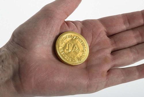 Goldige Schokoladentaler als Werbemittel – Juerg Siegrist AG Werbeartikel