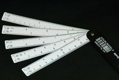 5 Reduktionslineale in Etui.