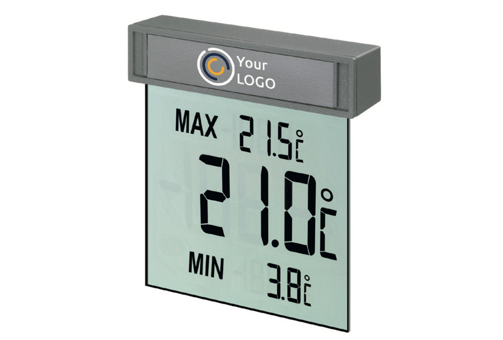 Rundes Fensterthermometer Transparent - Batteriefrei & Wasserdicht
