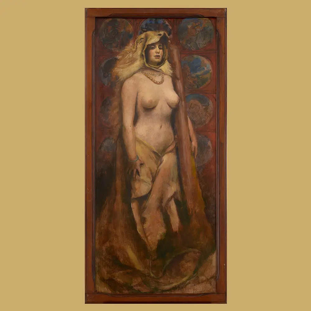 Mrs McCubbin with a Digeridoo – Gemälde von Frederick McCubbin, Australien
