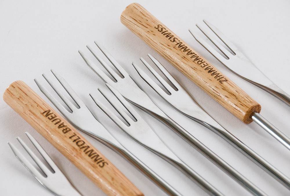 Fonduegabeln als Werbegeschenk, Juerg Siegrist AG