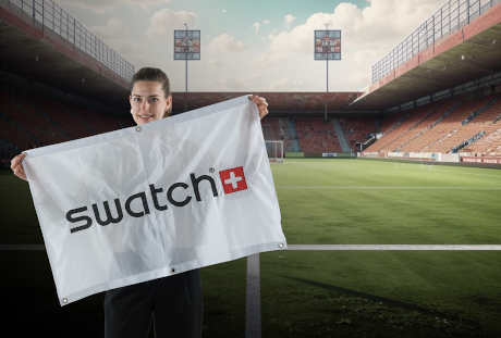 Werbeband/Fahne mit Logo – Juerg Siegrist AG Werbeartikel