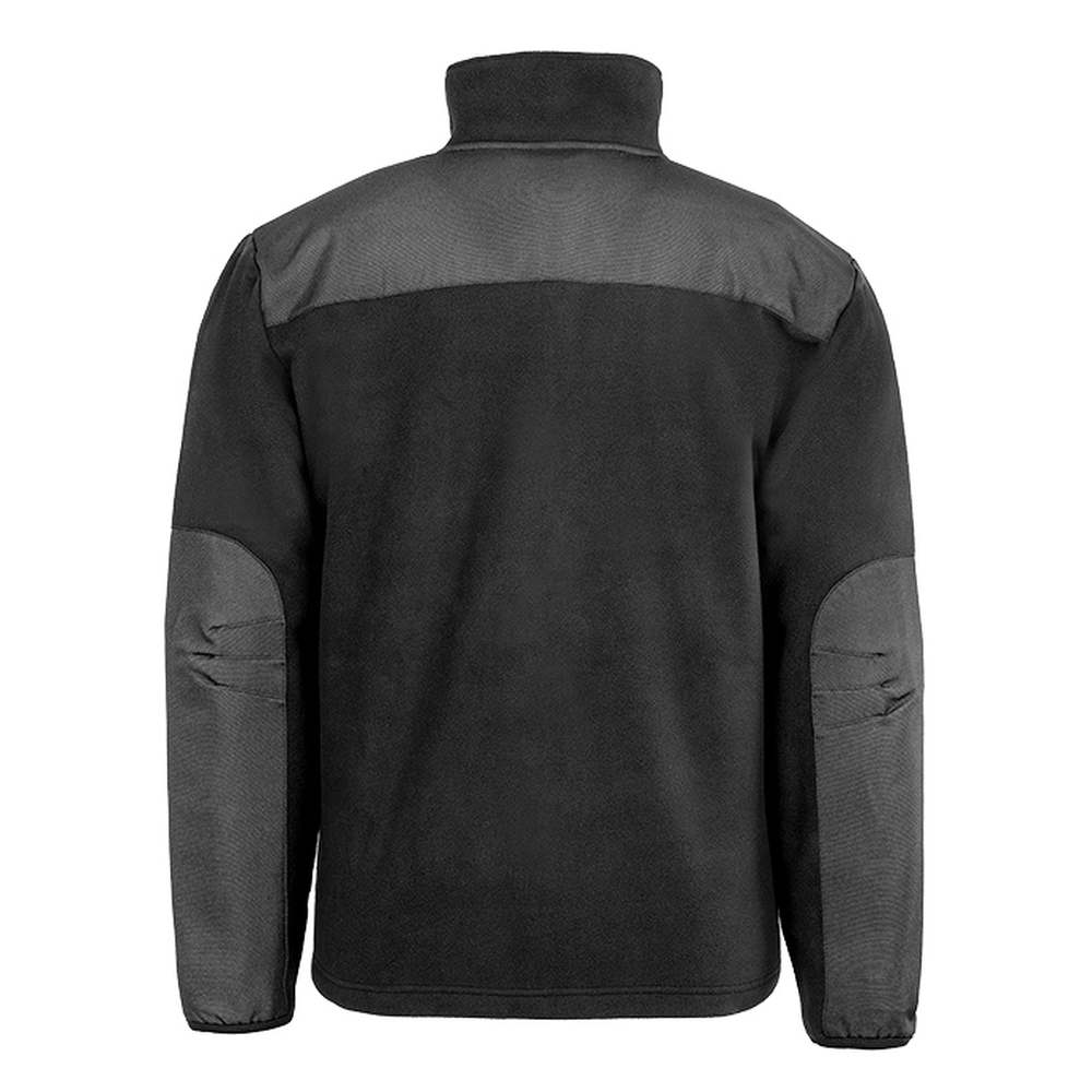 Rückseite der Microfleece-Jacke Result R515X Recycled Heavy Duty black bedruckt