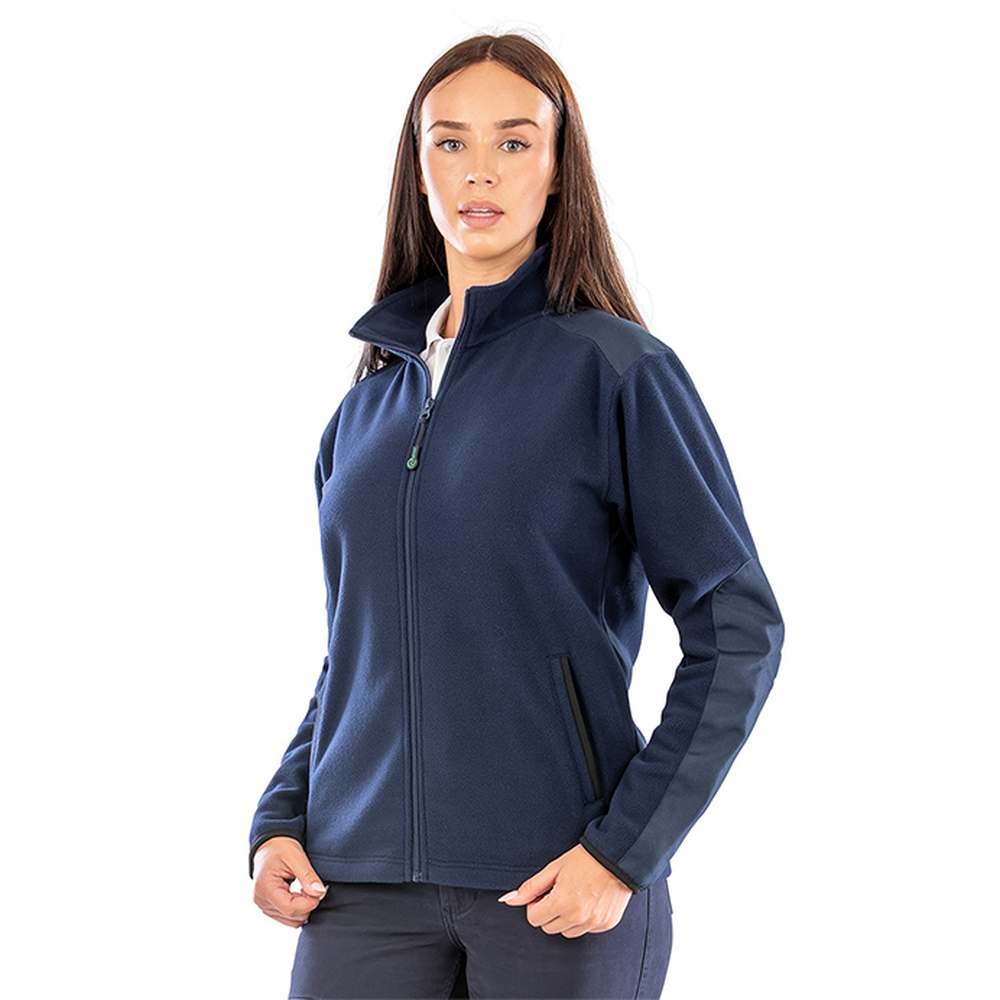 Microfleece-Jacke Result R515X Recycled Heavy Duty navy bedruckt