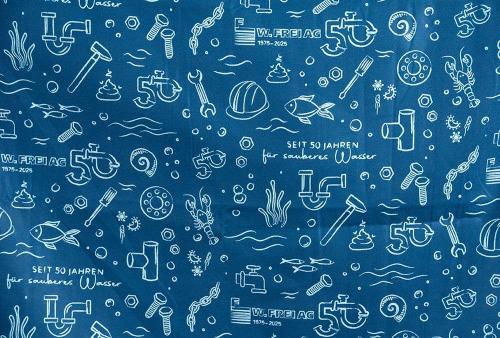 Muster des grossen Mikrofaser-Liegetuches bedruckt – Juerg Siegrist AG Werbeartikel