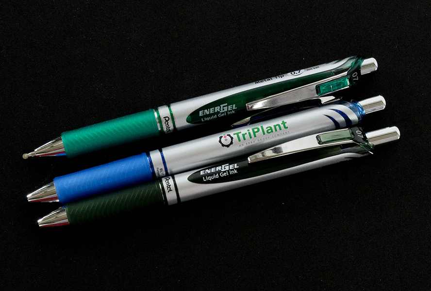 PENTEL EnerGel-Roller mit Firmenlogo – Juerg Siegrist AG Werbeartikel